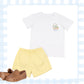 Boys cotton shirt and yellow shorts set