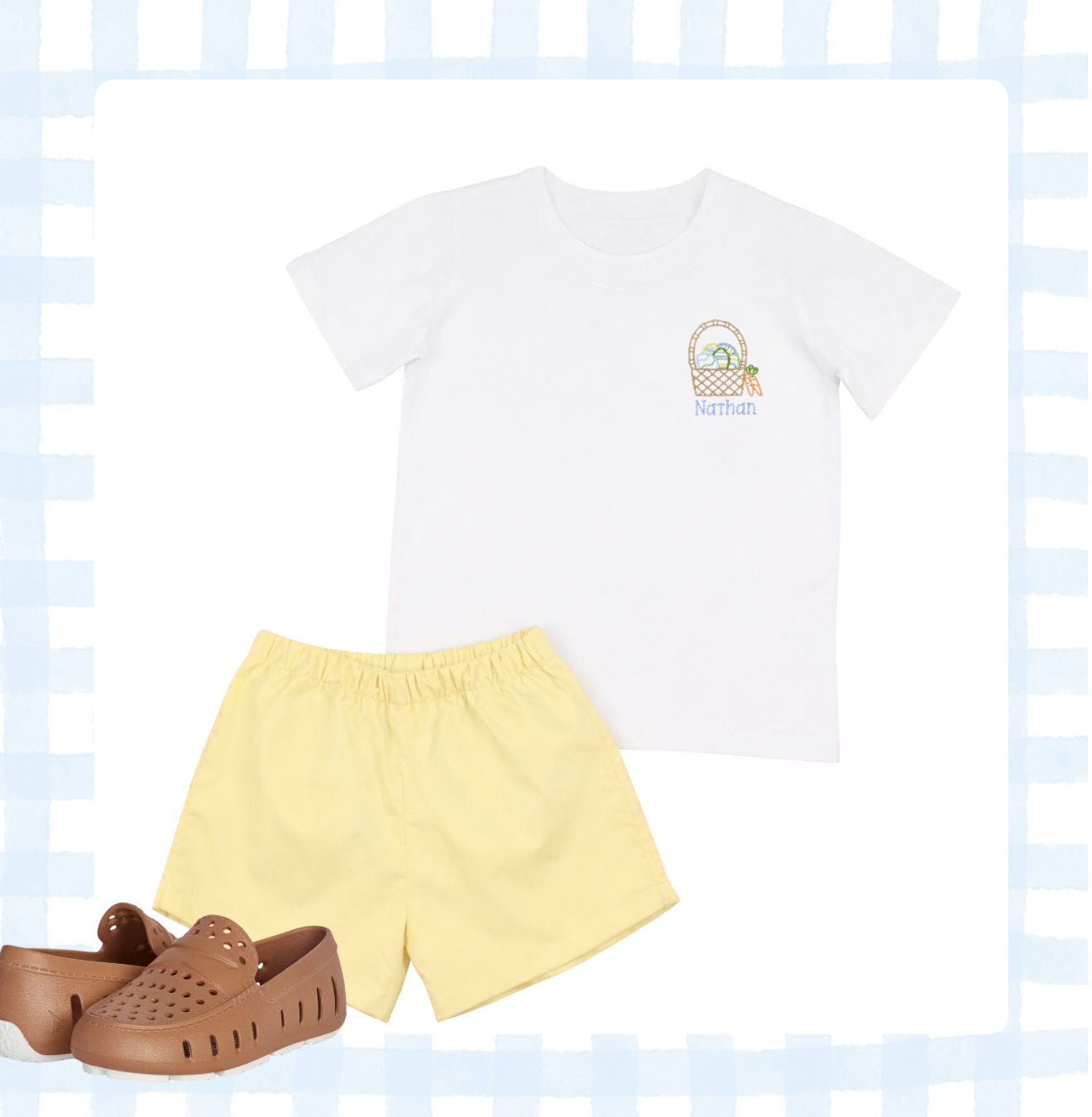 Boys cotton shirt and yellow shorts set