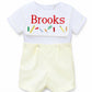 Boys bib pale yellow short set