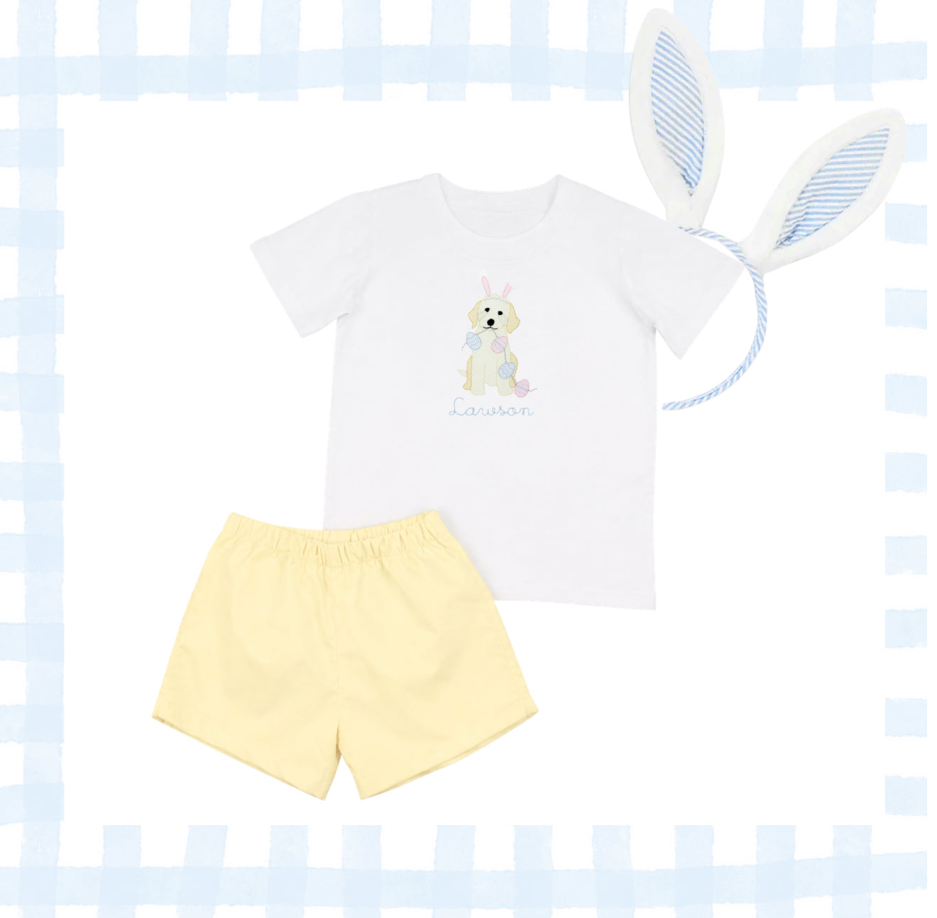 Boys cotton shirt and yellow shorts set