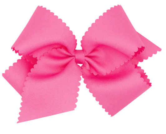 Hot pink 6” bow with scallops