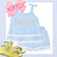 Blue Terry Ric Rac set