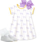 Purple tiger knit cotton dress