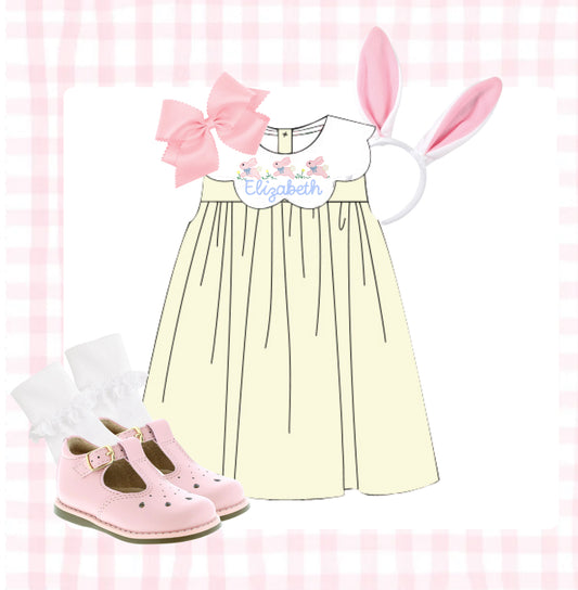 Spring scallop collar dress