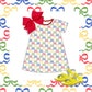 Girls knit primary bows cotton dress
