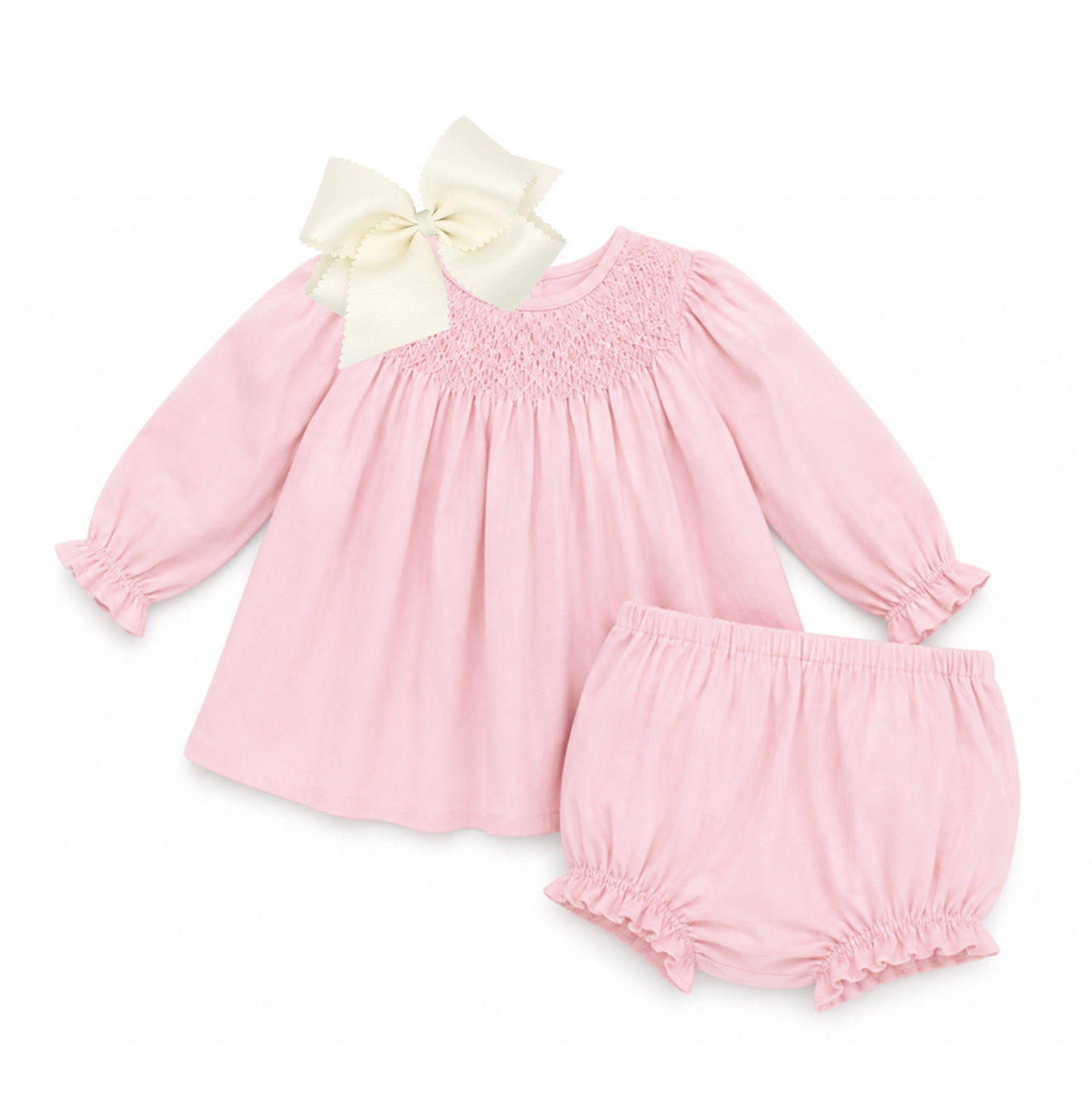 Pink honeycomb smocked set