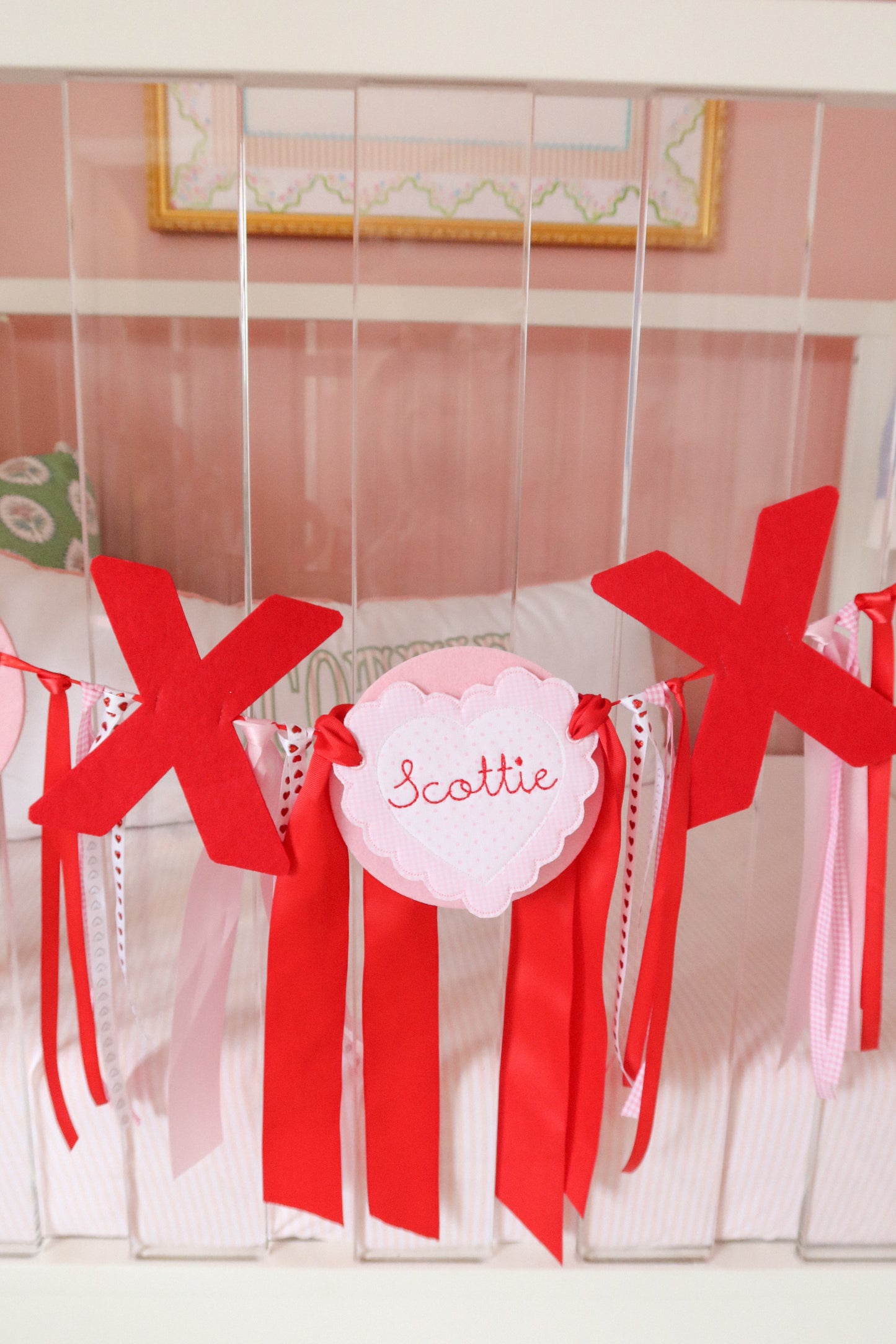 Valentines heart basket tag