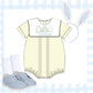 Boys pale yellow bib collar bubble