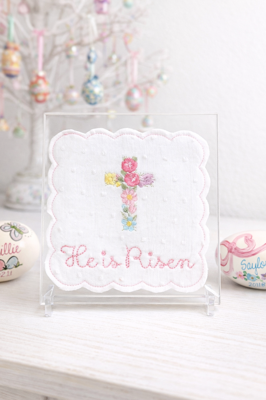 He is Risen embroidered picture