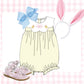 Girls pale yellow scallop collar bubble