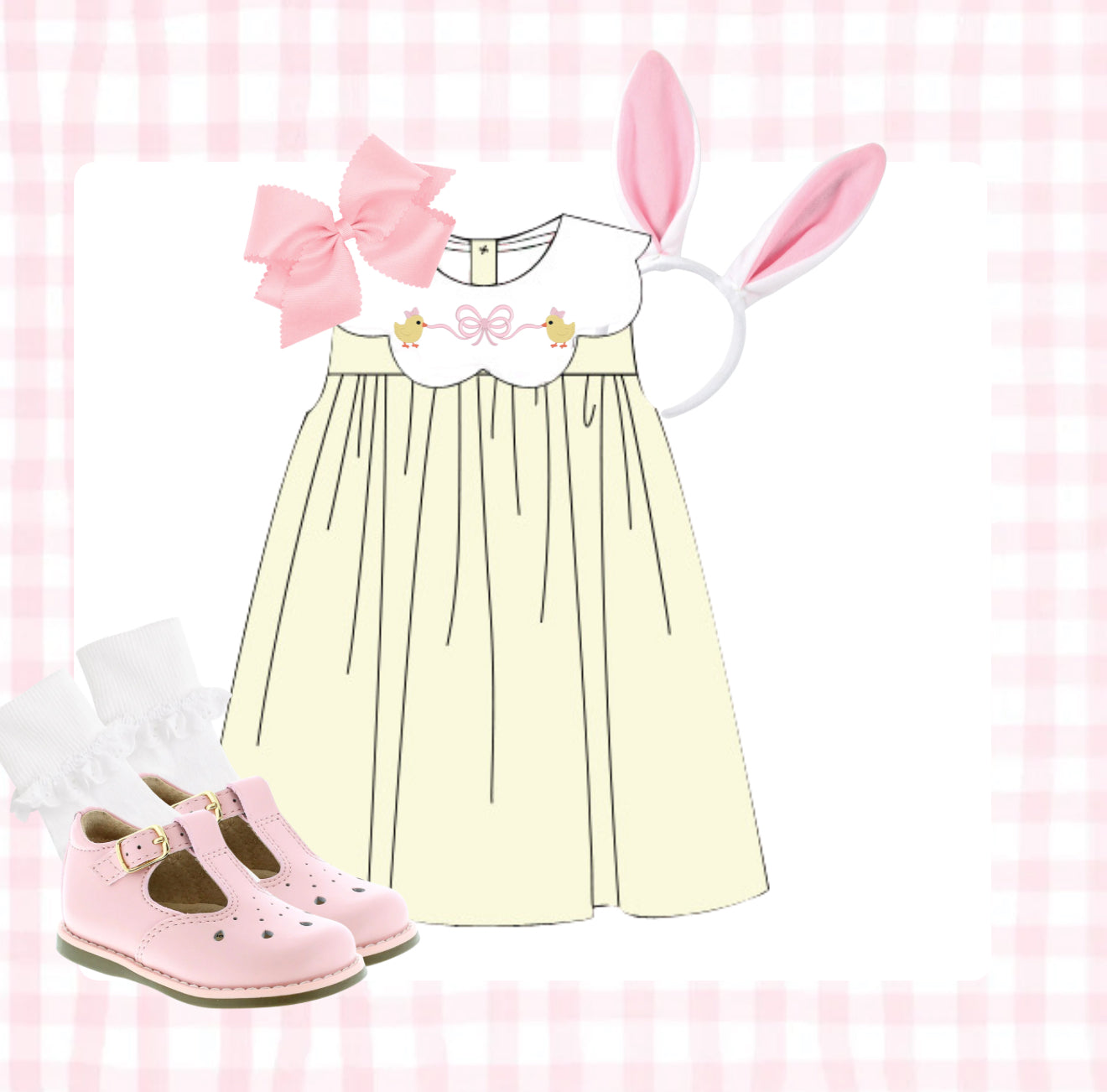 Spring scallop collar dress