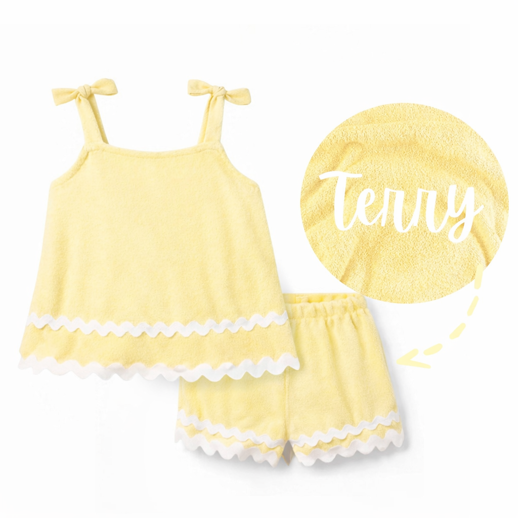 Yellow Terry Ric Rac set
