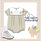 Boys tan gingham bubble