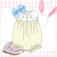 Girls pale yellow scallop collar bubble