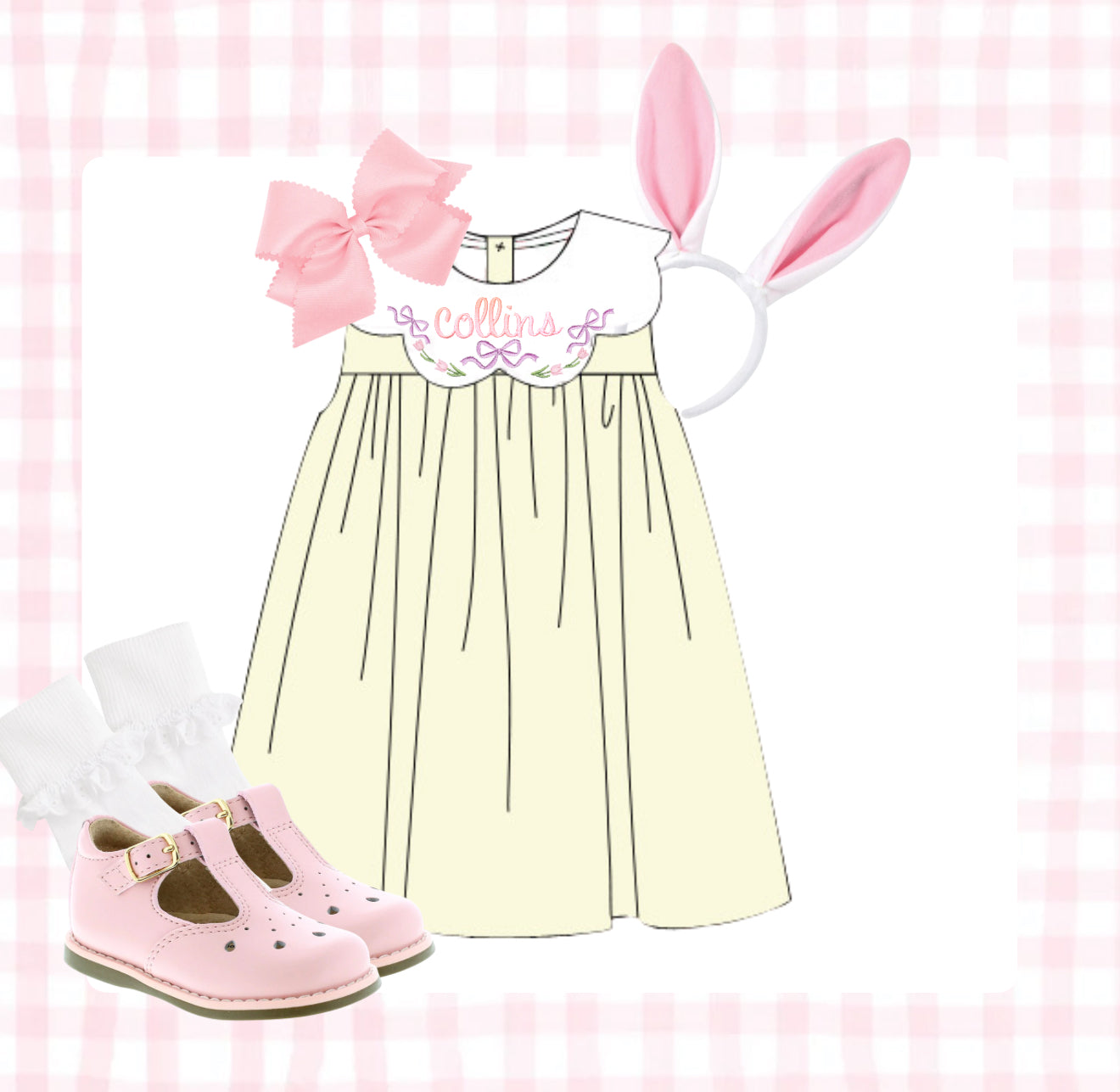 Spring scallop collar dress