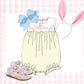 Girls pale yellow scallop collar bubble