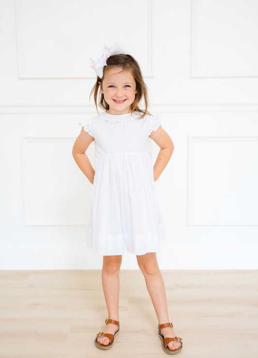 White Swiss dot dress