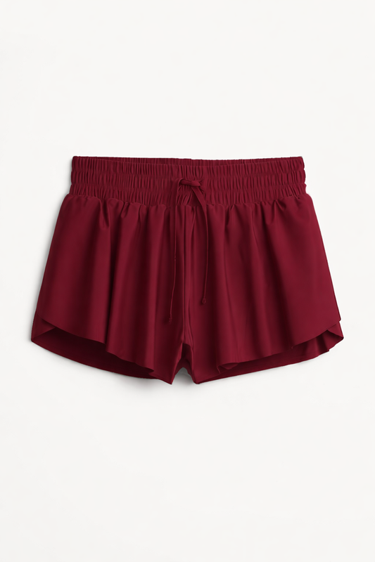 Maroon Girls butterfly shorts