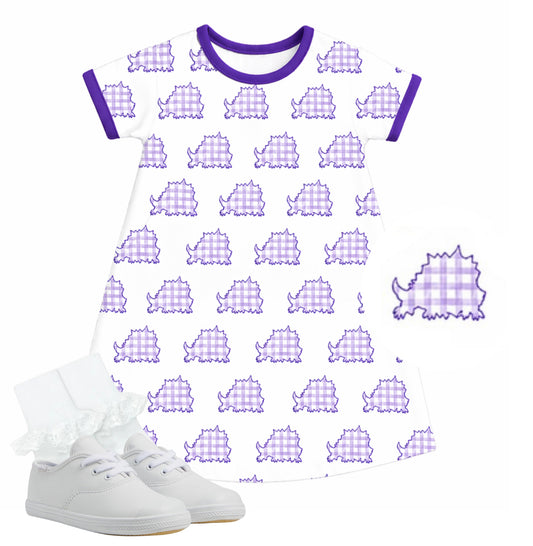 Frog purple knit cotton dress