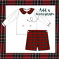 Boy monogram plaid set