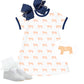 Orange tiger knit cotton dress
