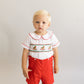 Boys christmas rocking horse smock