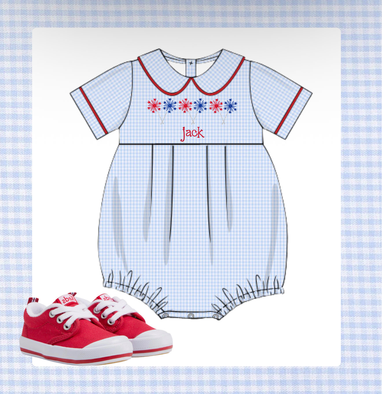 Light blue gingham bubble