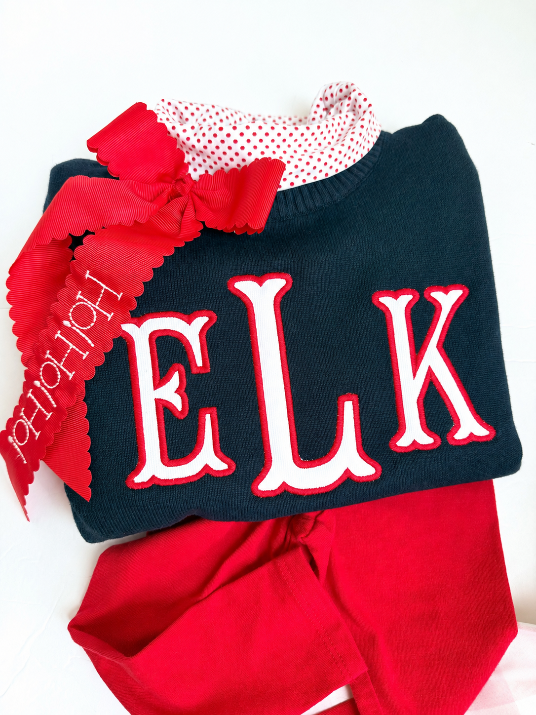 Custom monogram navy sweater