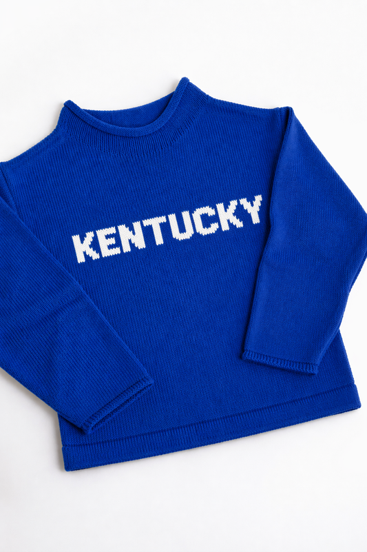 Blue state knit sweater