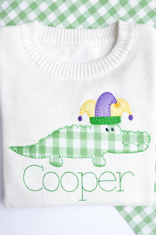 Boys Personalized Mardi Gras sweater