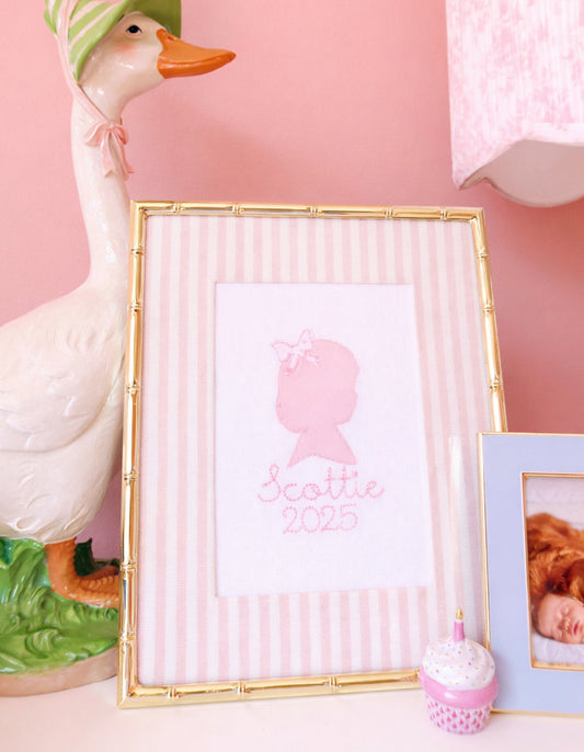 Silhouette embroidered picture