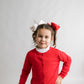 Red cardigan