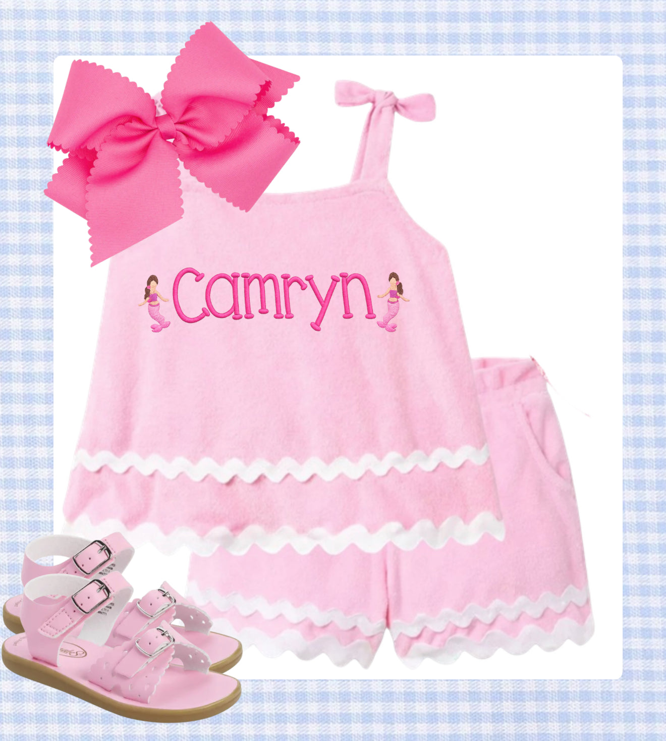Pink Terry Ric Rac set