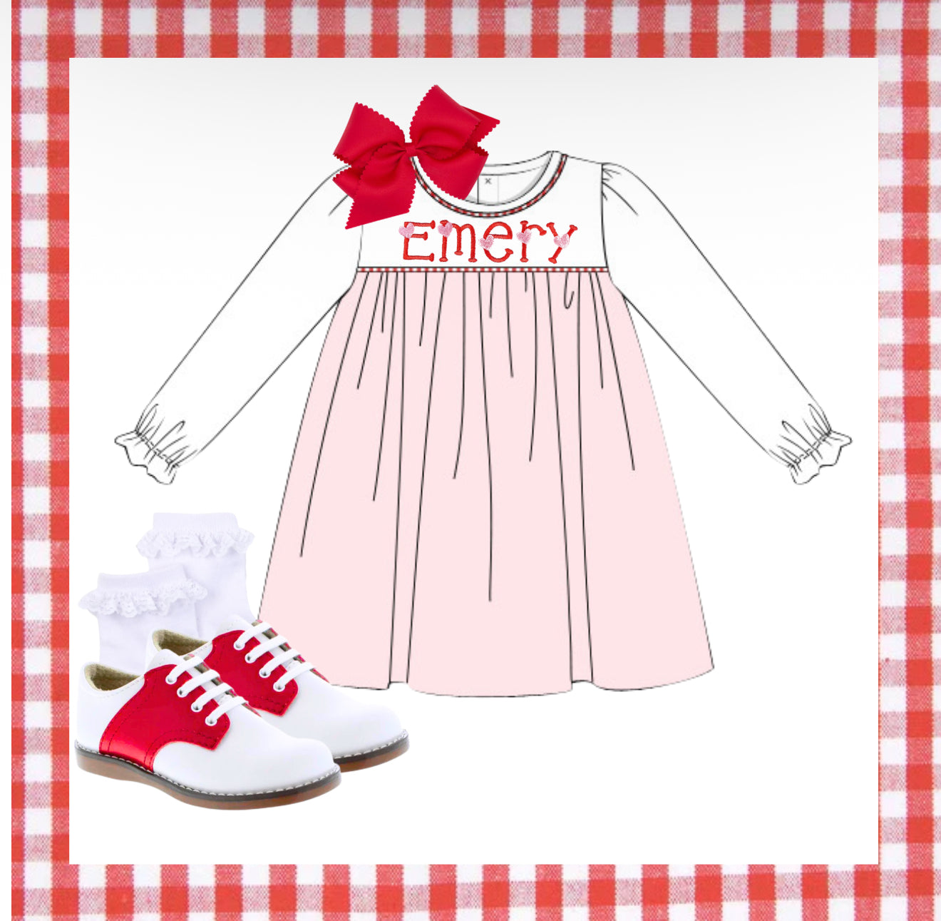 Pink and red dress