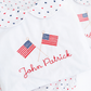 Red, white, and blue Swiss Dot short set