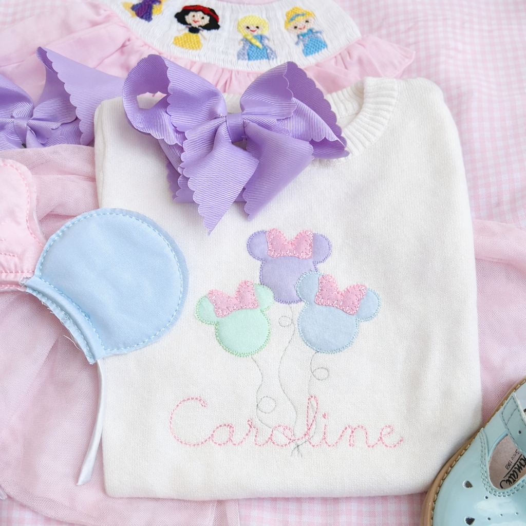 Minnie balloons personalized sweater