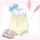 Girls pale yellow scallop collar bubble