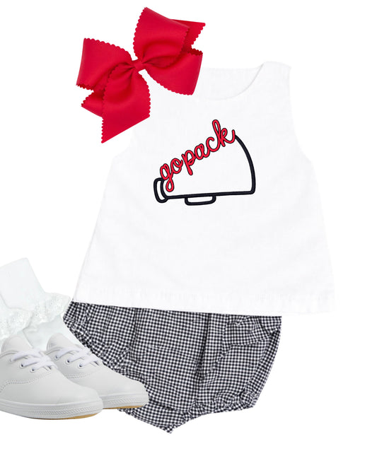 Black gingham diaper set