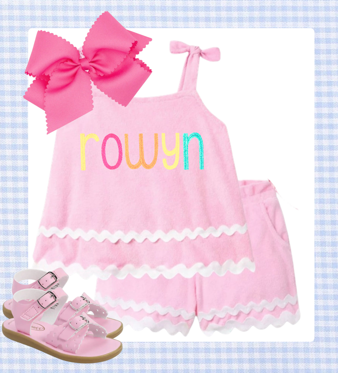Pink Terry Ric Rac set