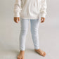 Light blue and white stripe leggings