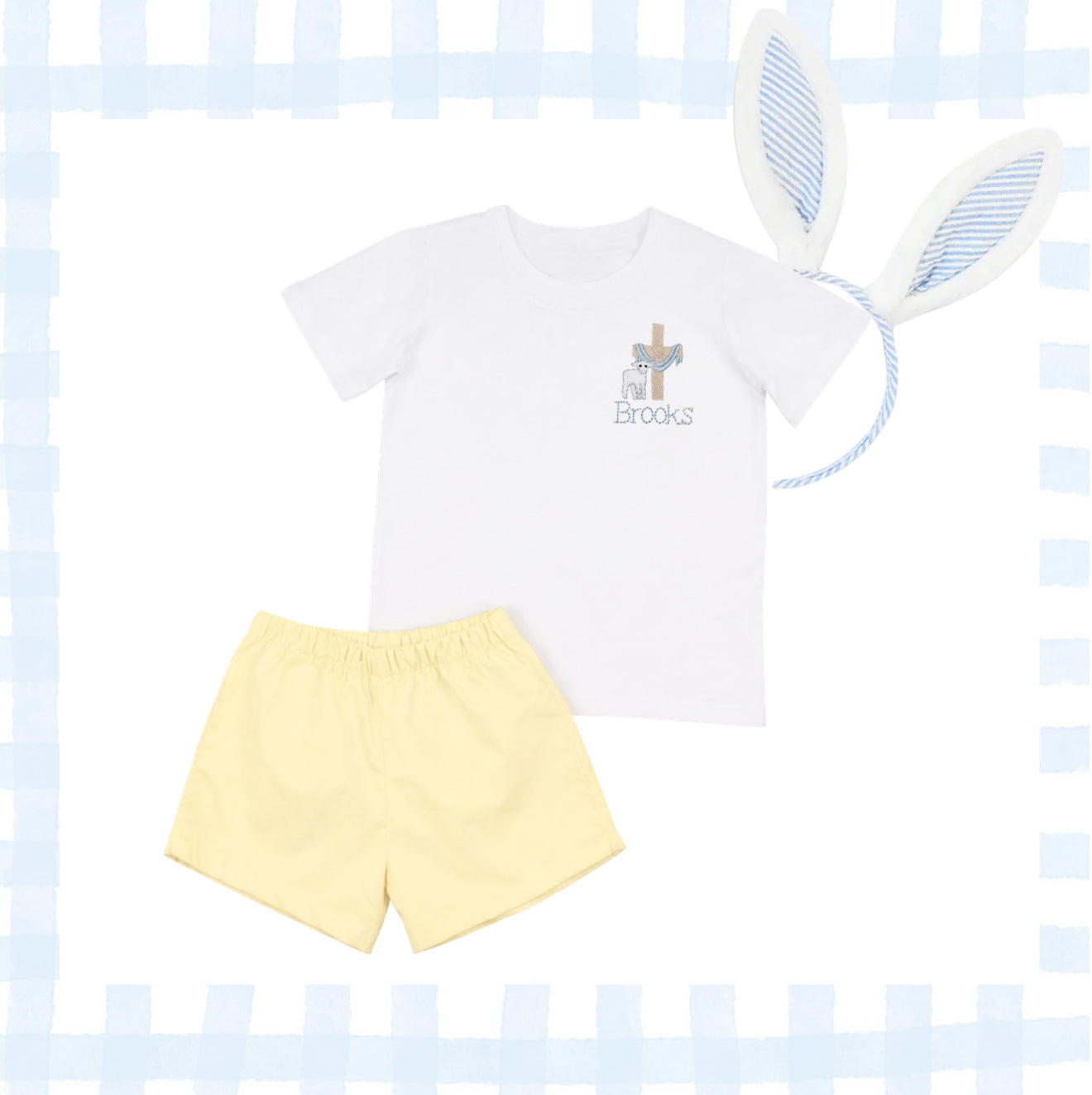 Boys cotton shirt and yellow shorts set