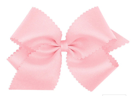 Pink 6” bow with scallops