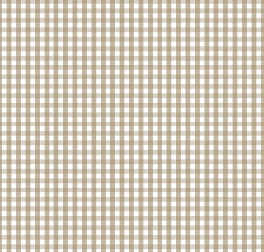 1 meter of tan gingham fabric