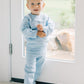 Blue SCALLOP organic cotton knit set