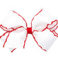White 6” bow red trim