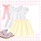 Girls smocked top and skirt set