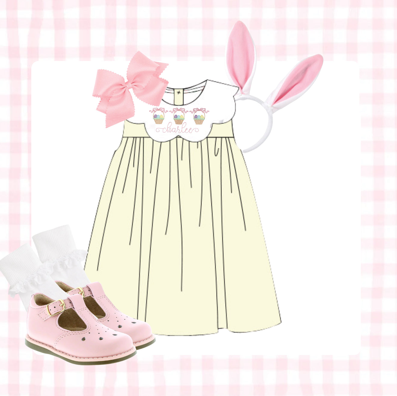 Spring scallop collar dress