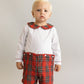 Boy monogram plaid set