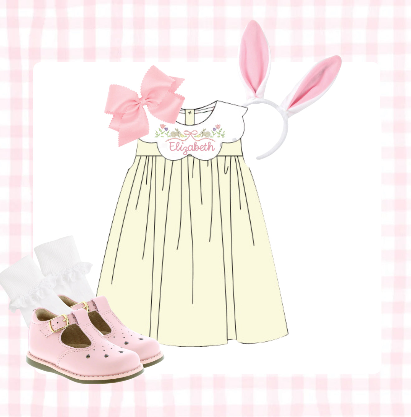 Spring scallop collar dress