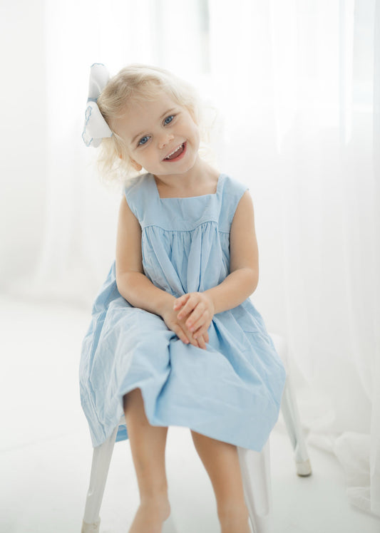 Girls blue corduroy dress